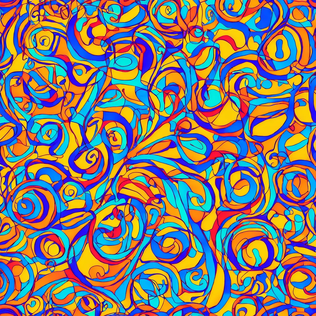 Prompt: seamless loop circular pattern in the style of pablo picasso, colorful, with white background