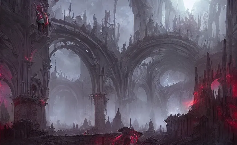 Image similar to a demonic magical ethereal portal!!! to hell. dark matte painting by marc simonetti