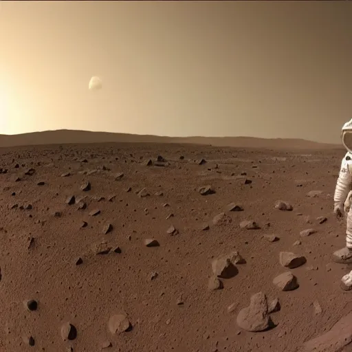 Image similar to first man to step foot on mars