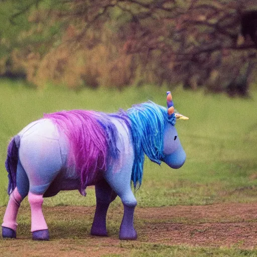 Prompt: eeyore as a depressed unicorn, high resolution photograph