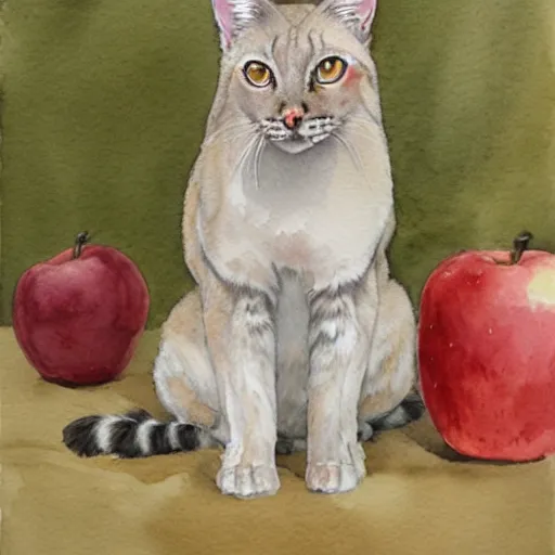 Image similar to watercolor painting of an apple head lynx point siamese cat