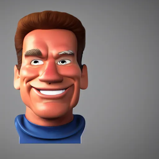 Image similar to arnold schwarzenegger pixar 3 d cartoon style