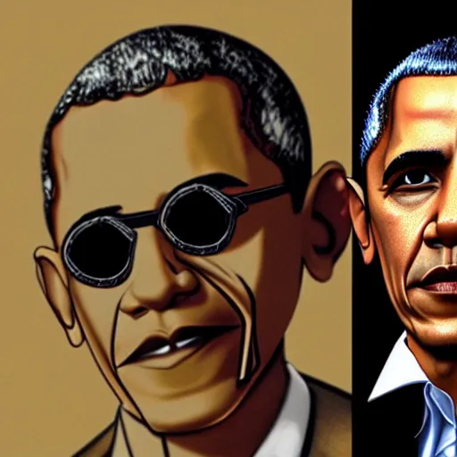 Image similar to barack obama as a steampunk cyborg