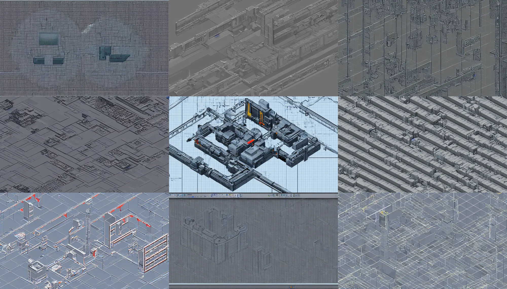 Prompt: hardsurface industrial pixel art