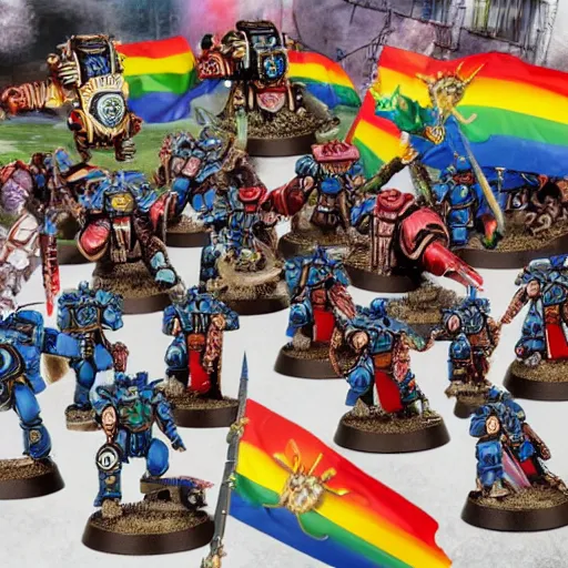 Prompt: warhammer 40k pride parade