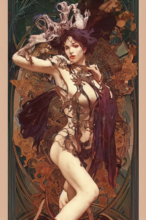 Image similar to turn undead spell scroll art by artgerm and greg rutkowski and Alphonse Mucha and Craig Mullins, James Jean, Andrey Ryabovichev, Mark Simonetti and Peter Morbacher 16k