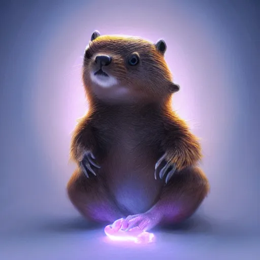 Image similar to the most adorable beaver in the universe, huggy wuggy from poppy playtime video game, fullbody, ultra high detailed, glowing lights, oil painting, greg rutkowski, charlie bowater, beeple, unreal 5, daz, hyperrealistic, octane render, rpg portrait, dynamic lighting, fantasy art, beautiful face