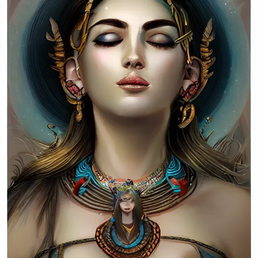 Image similar to dreaming of the goddess, trending on artstation