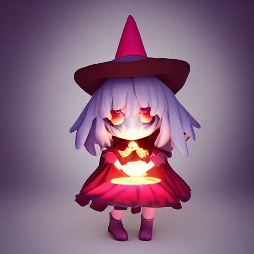 Prompt: cute fumo plush of a girl casting a summoning spell, witch, vray