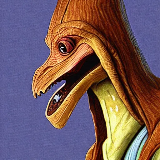 Image similar to a shakespearian jar jar binks