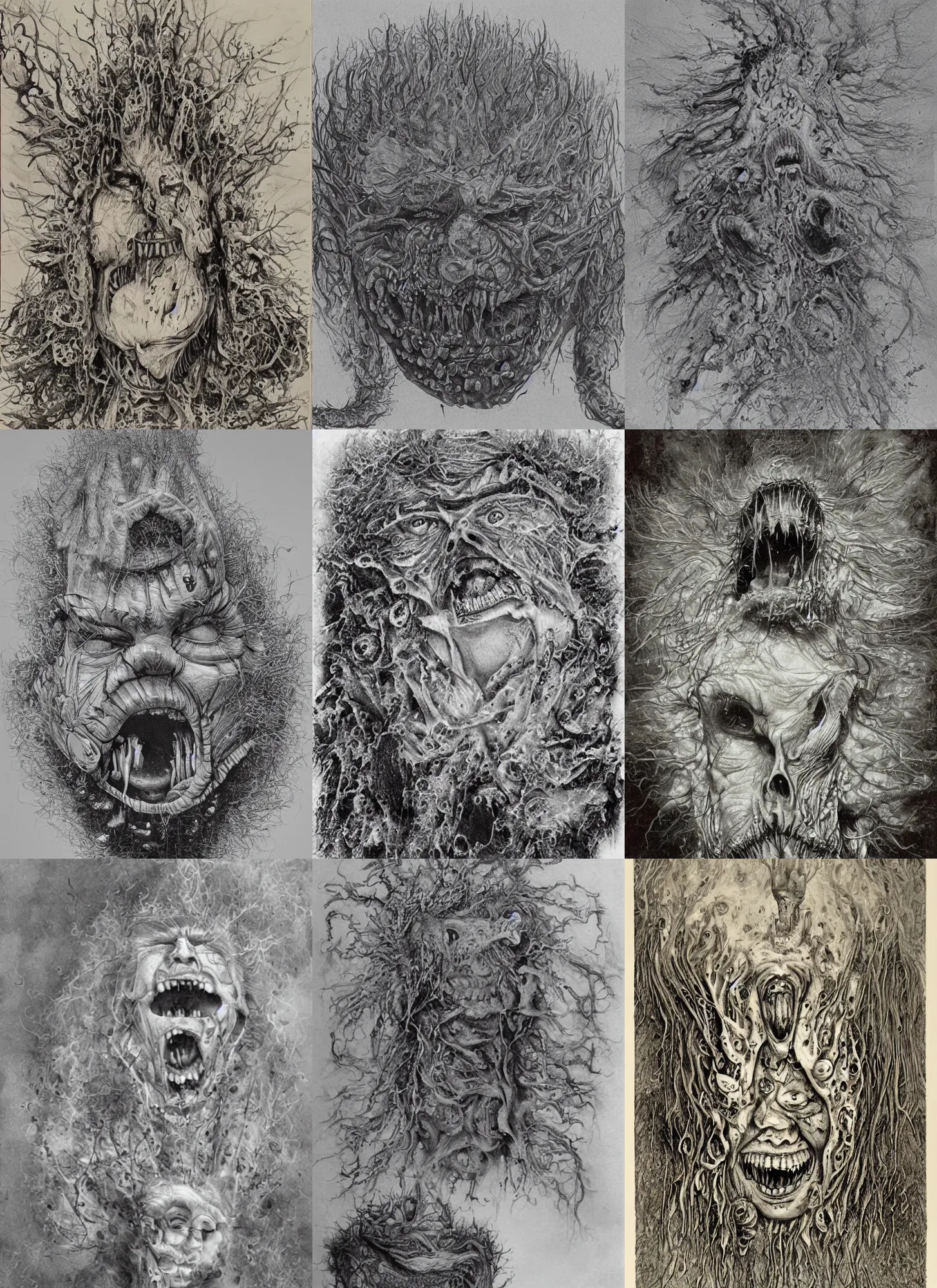 Image similar to donald trump's disgusting true form bursting from within, gross, slimy, sleazy, pustules, high details, intricate details, by stephen gammell