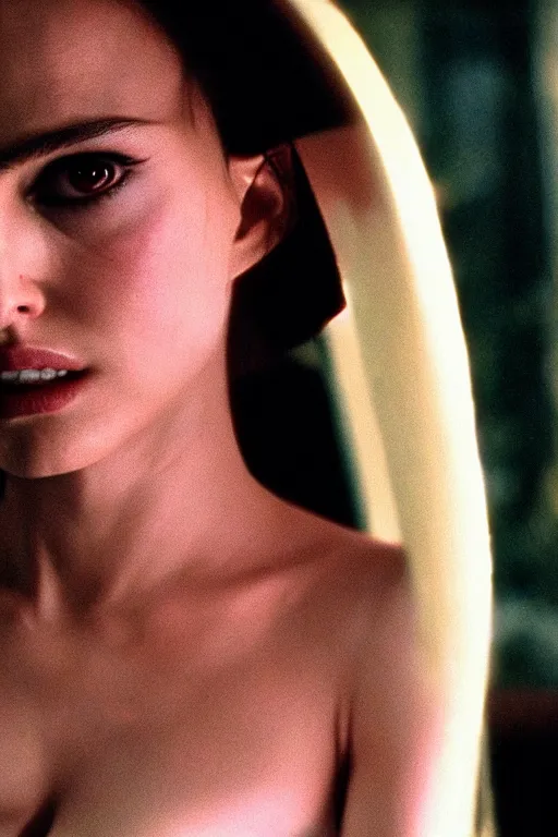 Prompt: Natalie Portman in fallen angel from wong kar wai