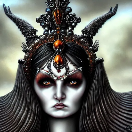 Image similar to candid photographic close up portrait, goddess of death, by anne stokes, photorealism, highly detailed