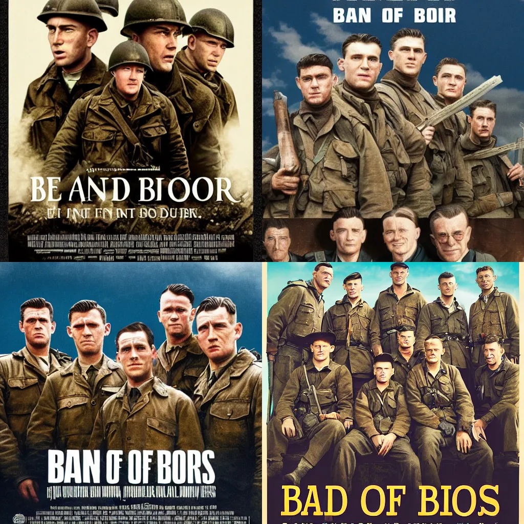 Prompt: Band of brothers movie poster with the Dutch ministry