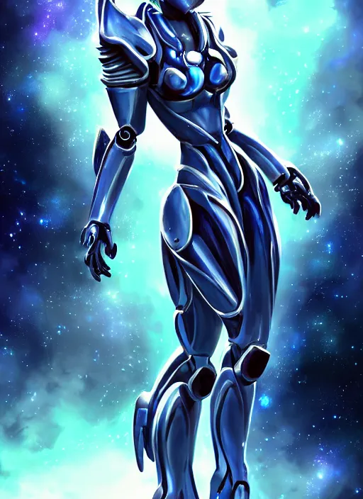 Image similar to cinematic goddess shot, cosmic sized perfectly proportioned stunning beautiful hot anthropomorphic robot mecha female dragon, in space, nebula sized, larger than galaxies, galaxy floating in palm, sleek silver armor, epic proportions, epic size, epic scale, digital art, furry art, macro art, dragon art, giantess art, warframe fanart, furaffinity, deviantart