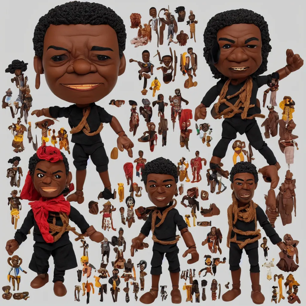 Image similar to maya angelou as kunta kinte, stop motion vinyl action figure, plastic, toy, butcher billy style