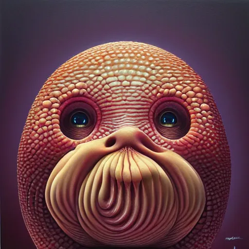 Prompt: visceral reaction to foul beings. by naoto hattori, hyperrealistic photorealism acrylic on canvas