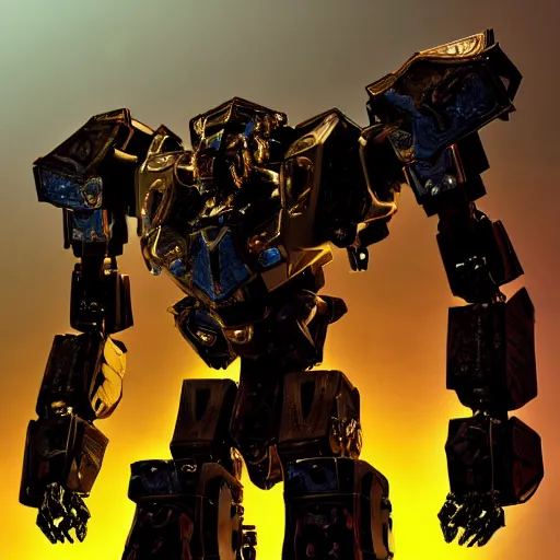 Prompt: a shiny ornate boxing humanoid mecha in ruin city, victory, punk style, by war robots, real steel ( 2 0 1 1 ), westworld and eve venture and pacific rim and machine warrior 5, cryengine, frostbite 3 engine, scarlet and yellow scheme, sharp focus, 8 k, high definition, insanely detailed, soft lighting, smooth face