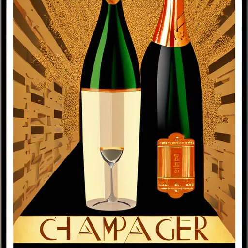 Image similar to art deco champagne poster