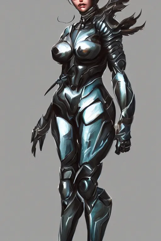 Image similar to full body girl metal armor dynamic poses painting trending on artstation