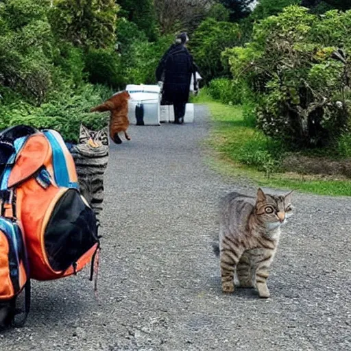 Image similar to no man's but cats as travellers