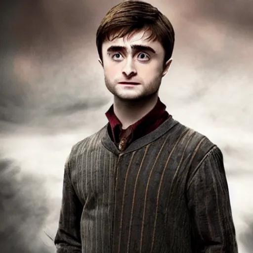 Image similar to daniel radcliffe as harry potter in game of thrones