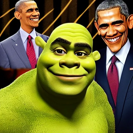 Image similar to shrek obama