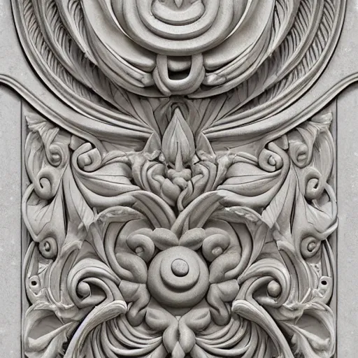 Prompt: beautiful decorative classical ornamental relief sculpture, sacred mage spirit, alchemical symbols, fibonacci rhythms, lilies, petals, lily petals, acanthus scrolls, small medium and large elements, artgerm, trending on artstation, wlop, russ abbott