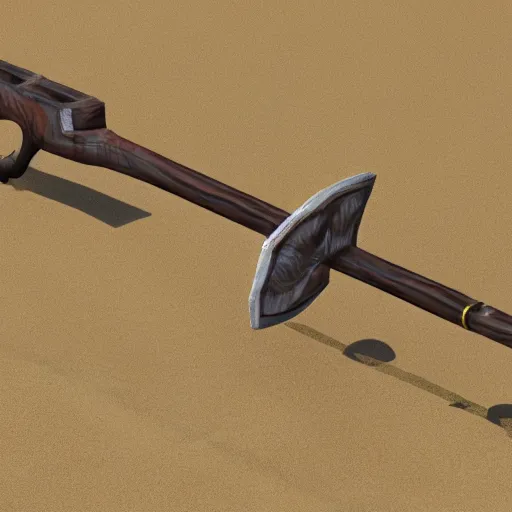Prompt: 3 d render portrait of a bow weapon