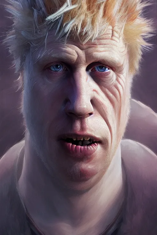 Image similar to Boris Johnson as Groot, realistic portrait, symmetrical, highly detailed, digital painting, artstation, concept art, smooth, sharp focus, illustration, cinematic lighting, art by artgerm and greg rutkowski and alphonse mucha