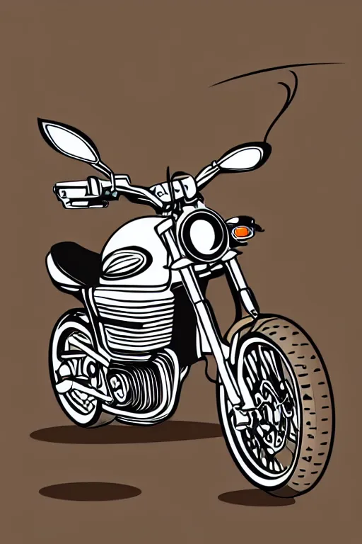 Image similar to minimalist boho style art of a motorbike, illustration, vector art