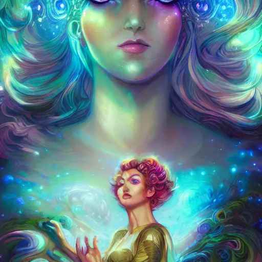 Image similar to Goddess of galaxies, ambient lighting, 4k, josephine wall, lois van baarle, ilya kuvshinov, rossdraws, artstation