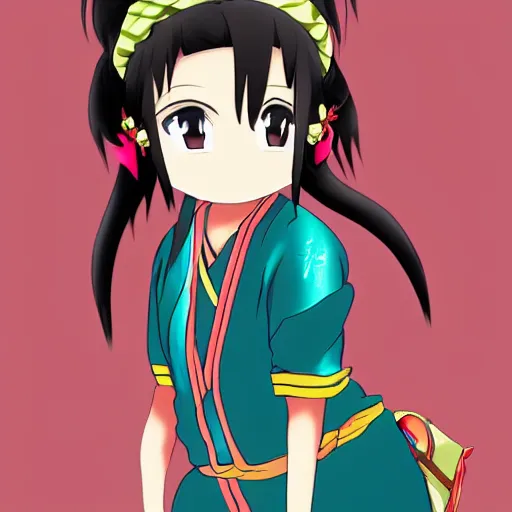 Image similar to a nepali woman, anime style