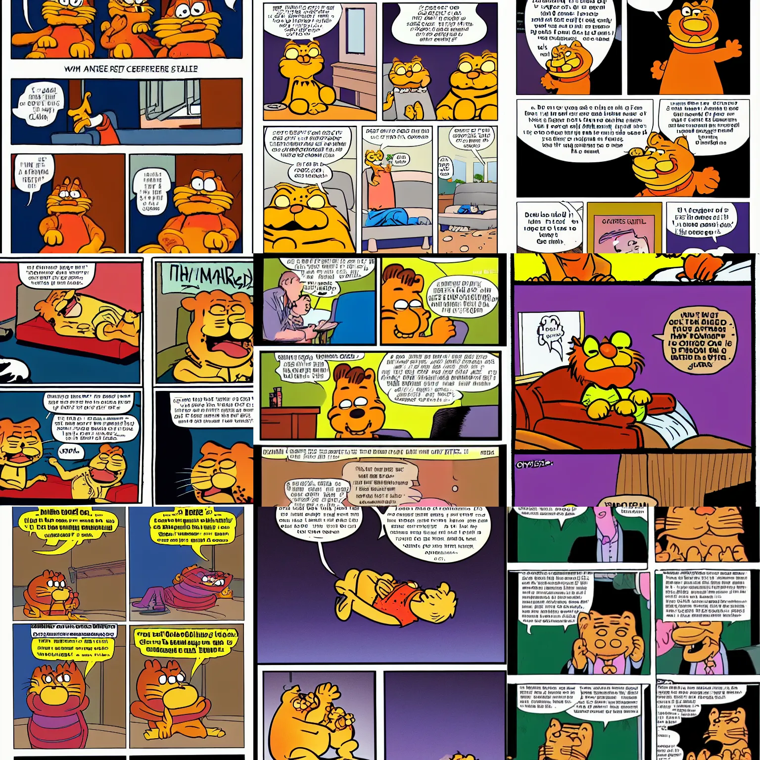 Prompt: garfield comic where garfield gets put to sleep because john can't be bothered feeding him anymore.