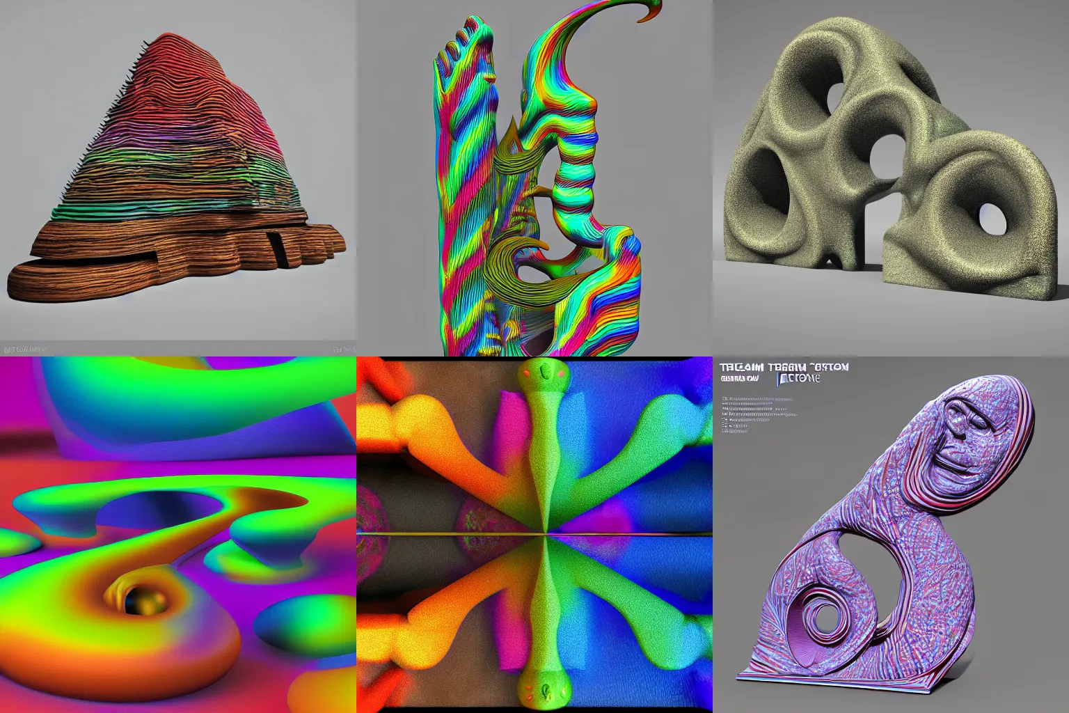 Prompt: Dreamt in 29.79s for !dream whole tone scale, psychedelic sculpture, 3ds max