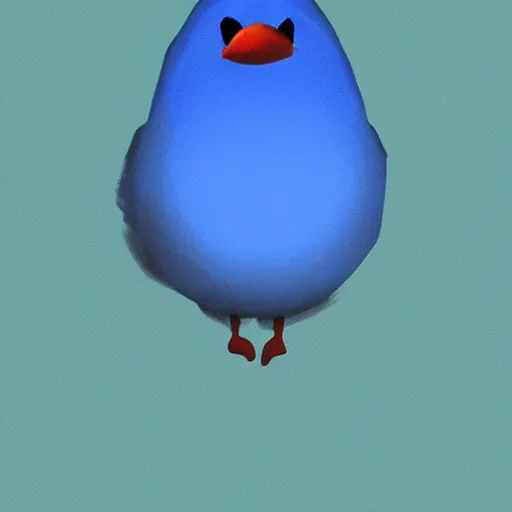Prompt: blue twitter bird giving the middle finger, fu, artstation