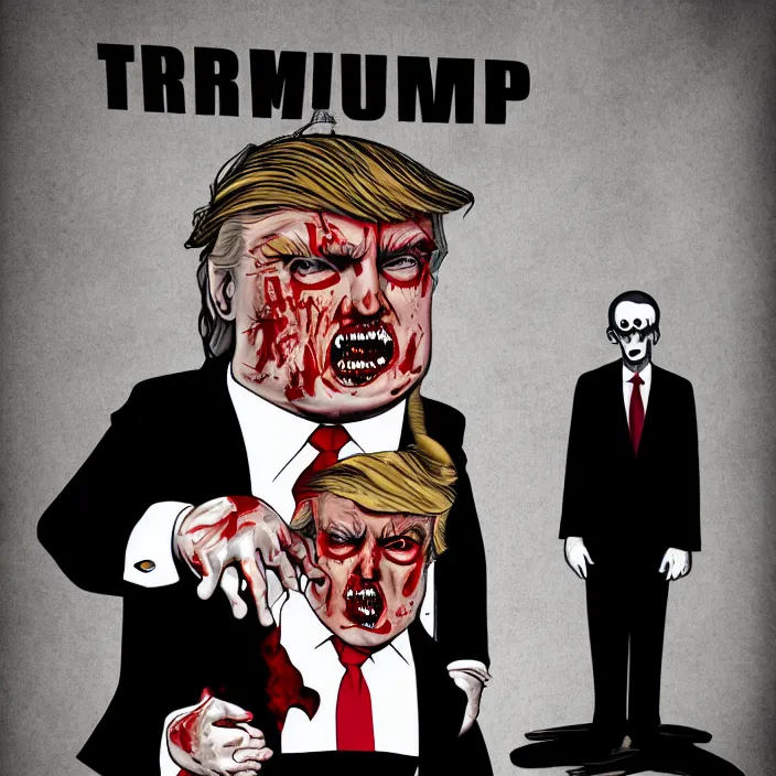 Prompt: zombie donald trump being treated fairly. professional photography