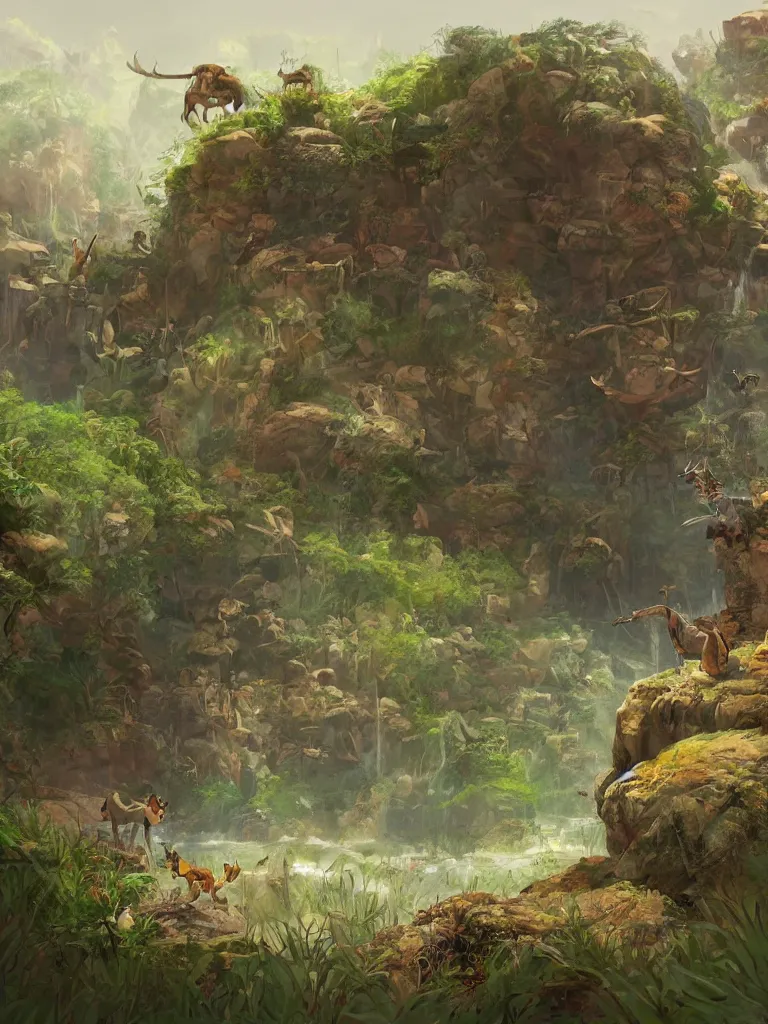 Image similar to wild by Disney Concept Artists, blunt borders, rule of thirds