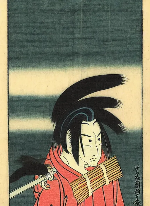 Image similar to trent reznor as a yokai illustrated by kawanabe kyosai and toriyama sekien