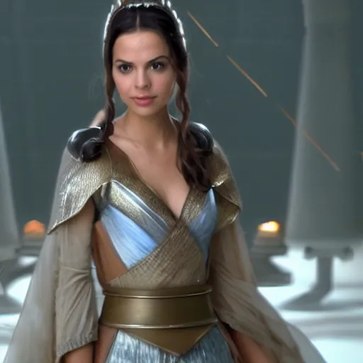 Image similar to victoria justice as princess padme in star wars episode 3, 8 k resolution, cinematic lighting, anatomically correct