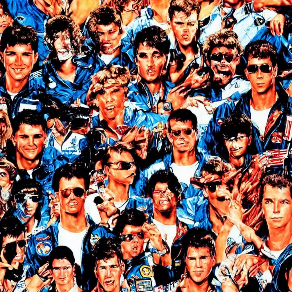 Image similar to 80s album cover, top gun, rocky, ET, goonies, retrowave, synthwave