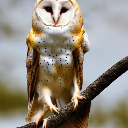 Image similar to barn owl in a suit, very detailed, album photo, canon shot