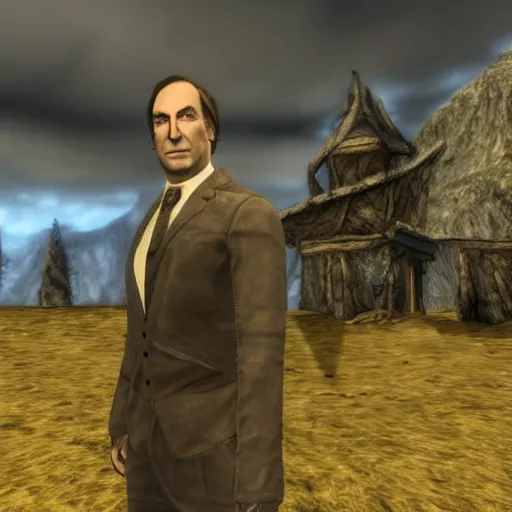 Prompt: saul goodman in skyrim,