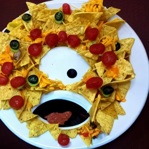 Image similar to monster made of nachos