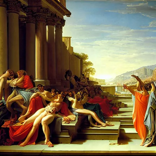 Prompt: elysium by jacques - louis david