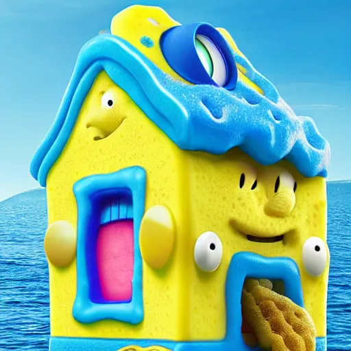 Image similar to Realistic version of SpongeBob’s house 4k detail