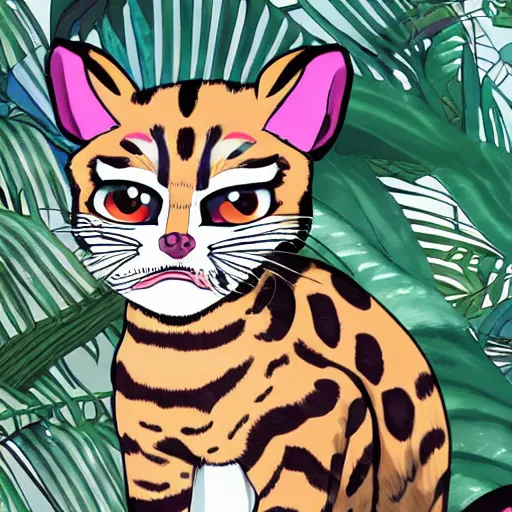 Image similar to Margay, in the after hours, aesthetic