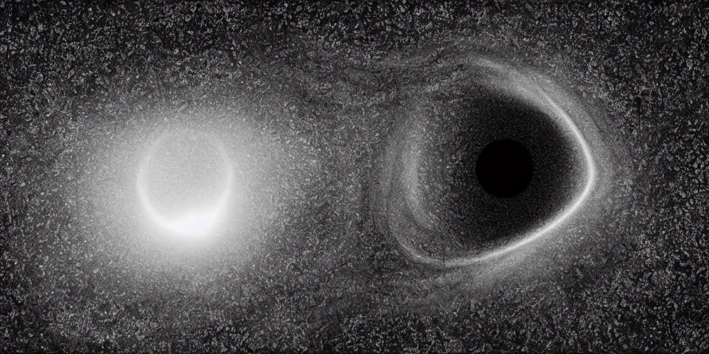 Prompt: A black hole with event horizon in the center with space around it , photorealistic, hyperrealism, high detail