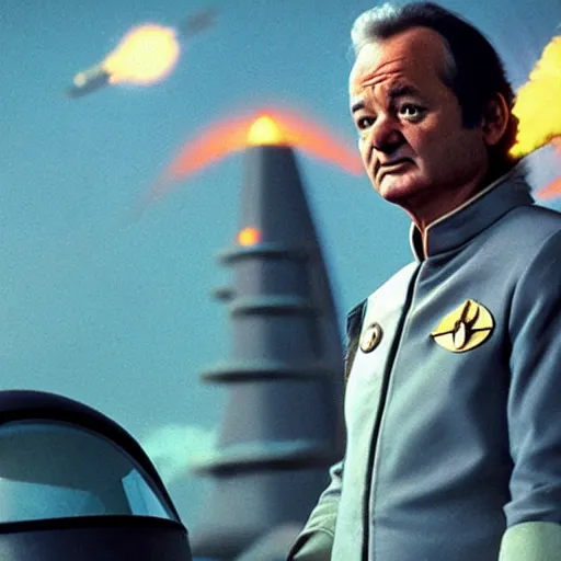 Prompt: bill murray as a starship captain,