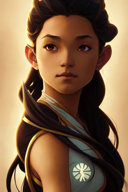 Image similar to Katara from avatar the last airbender, D&D, fantasy, intricate, elegant, highly detailed, digital painting, artstation, concept art, matte, sharp focus, illustration, art by Artgerm and Greg Rutkowski and Alphonse Mucha